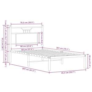 Rám postele bez matrace dub sonoma 80 x 200 cm kompozitní dřevo - obrázek 11
