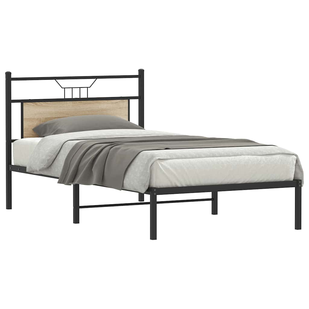 vidaXL Bedframe zonder matras hout sonoma eikenkleurig 100x200 cm afbeelding