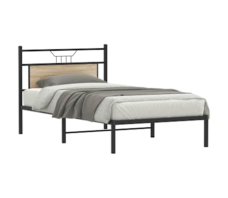 vidaXL Ł&oacute;żko bez materaca, dąb sonoma, 100x200 cm