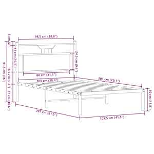 Rám postele bez matrace dub sonoma 100x200 cm kompozitní dřevo - obrázek 11