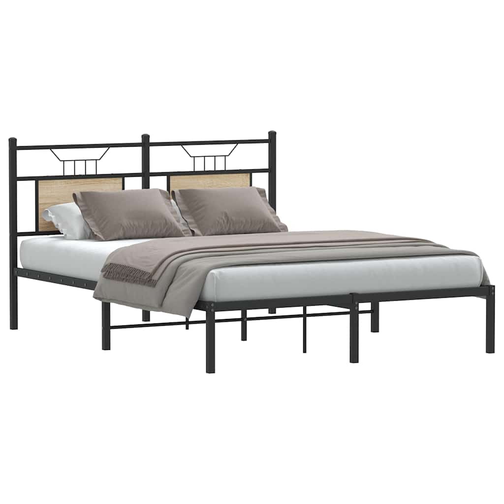 vidaXL Bedframe zonder matras hout sonoma eikenkleurig 137x190 cm afbeelding