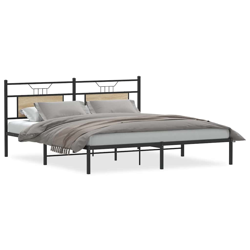 vidaXL Bedframe zonder matras hout sonoma eikenkleurig 183x203 cm, foto 3
