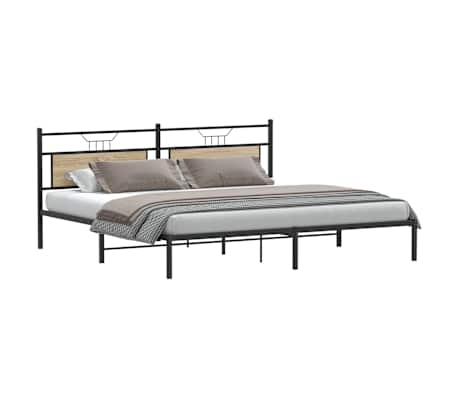 vidaXL Bedframe zonder matras 200x200cm spaanplaat sonoma eikenkleurig