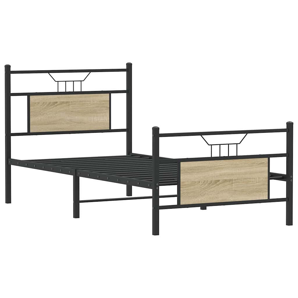 vidaXL Bedframe zonder matras hout sonoma eikenkleurig 75x190 cm afbeelding
