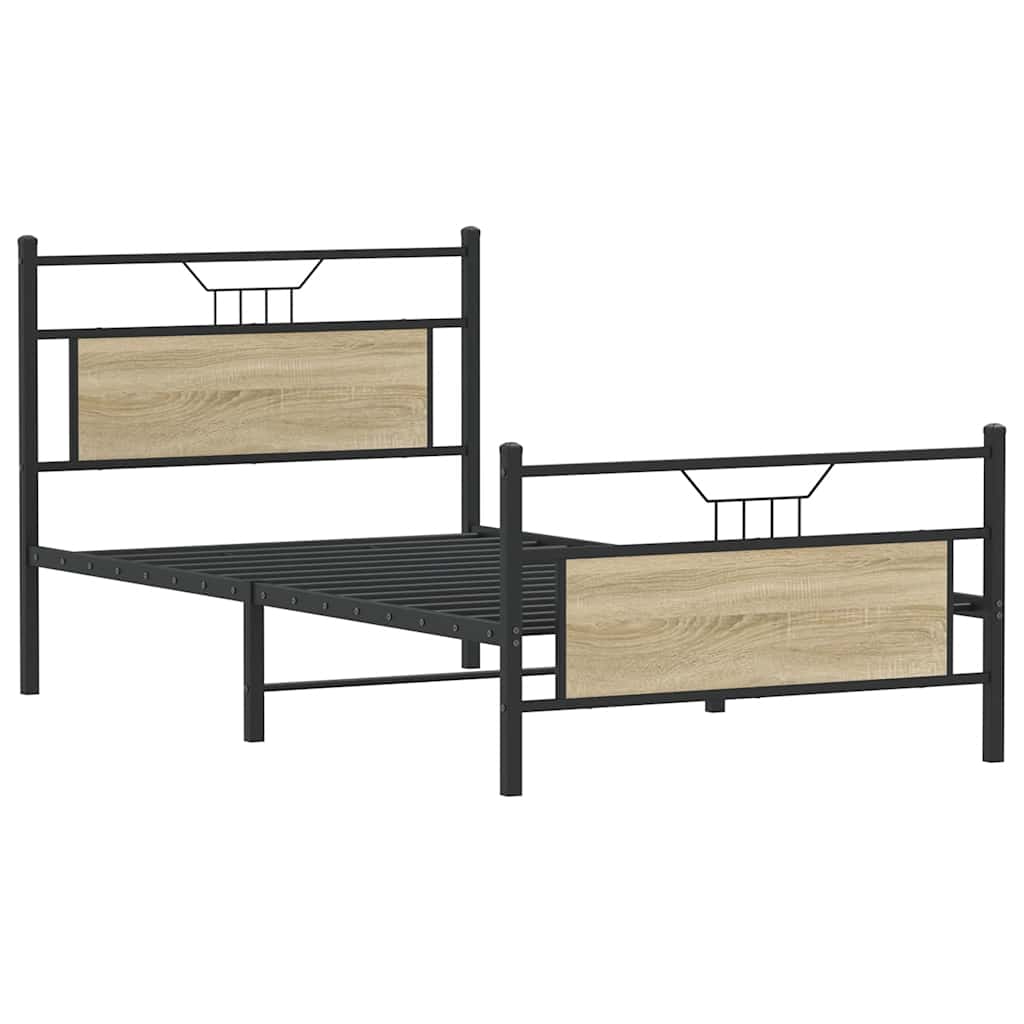 vidaXL Bedframe zonder matras hout sonoma eikenkleurig 100x200 cm afbeelding