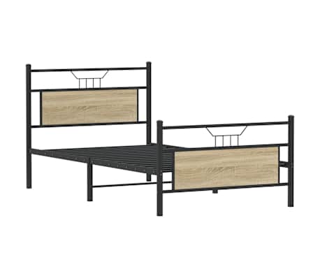vidaXL Cadre de lit sans matelas ch&ecirc;ne sonoma 100x200 cm