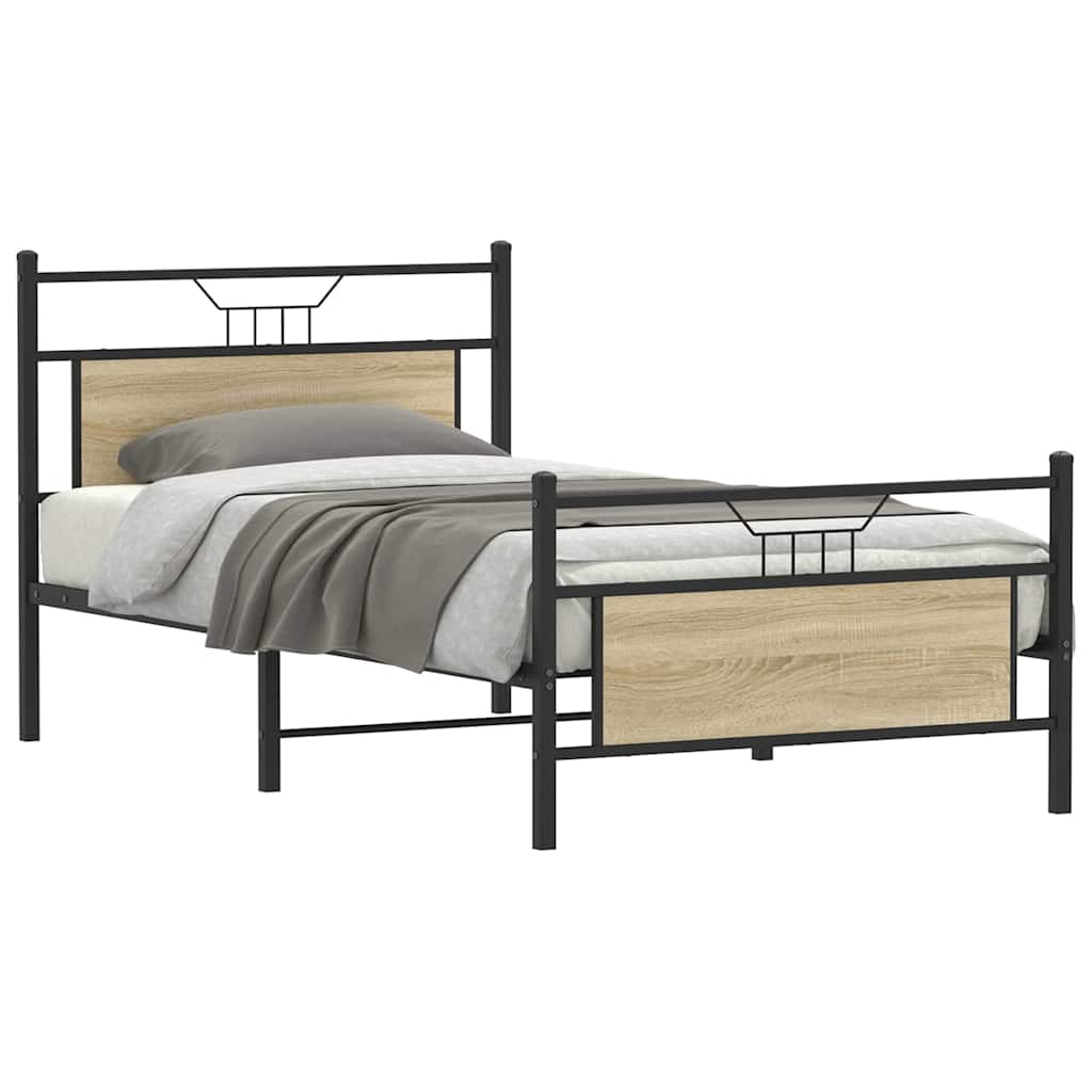 vidaXL Giroletto senza Materasso Rovere Sonoma 107x203cm in Truciolato