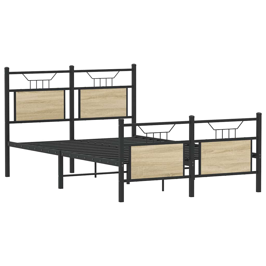 vidaXL Bedframe zonder matras hout sonoma eikenkleurig 120x190 cm afbeelding