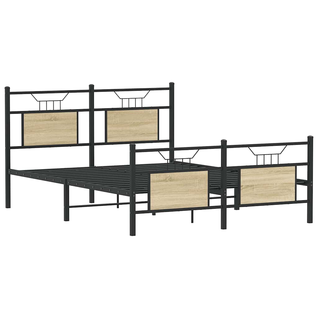vidaXL Bedframe zonder matras hout sonoma eikenkleurig 137x190 cm afbeelding