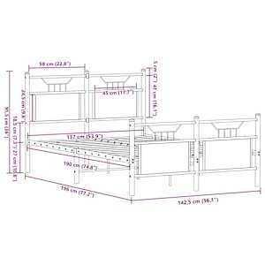 Rám postele bez matrace dub sonoma 137x190 cm kompozitní dřevo - obrázek 11
