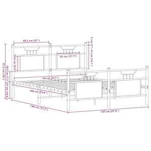 Rám postele bez matrace dub sonoma 140x190 cm kompozitní dřevo - obrázek 11