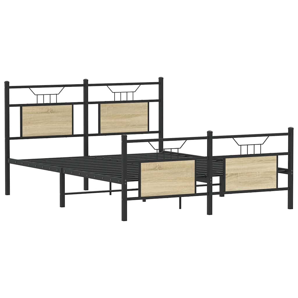 vidaXL Cadru pat fără saltea stejar sonoma 150x200 cm lemn prelucrat
