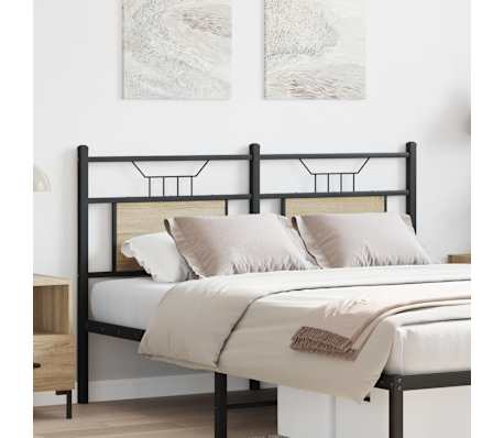 vidaXL Tăblie de pat din Stejar Sonoma 137 cm Lemn și oțel prelucrat