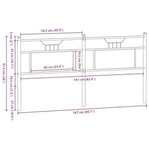 Náhradní čelo postele Sonoma Dub 160 cm Dřevěné a ocelové konstrukce - obrázek 8
