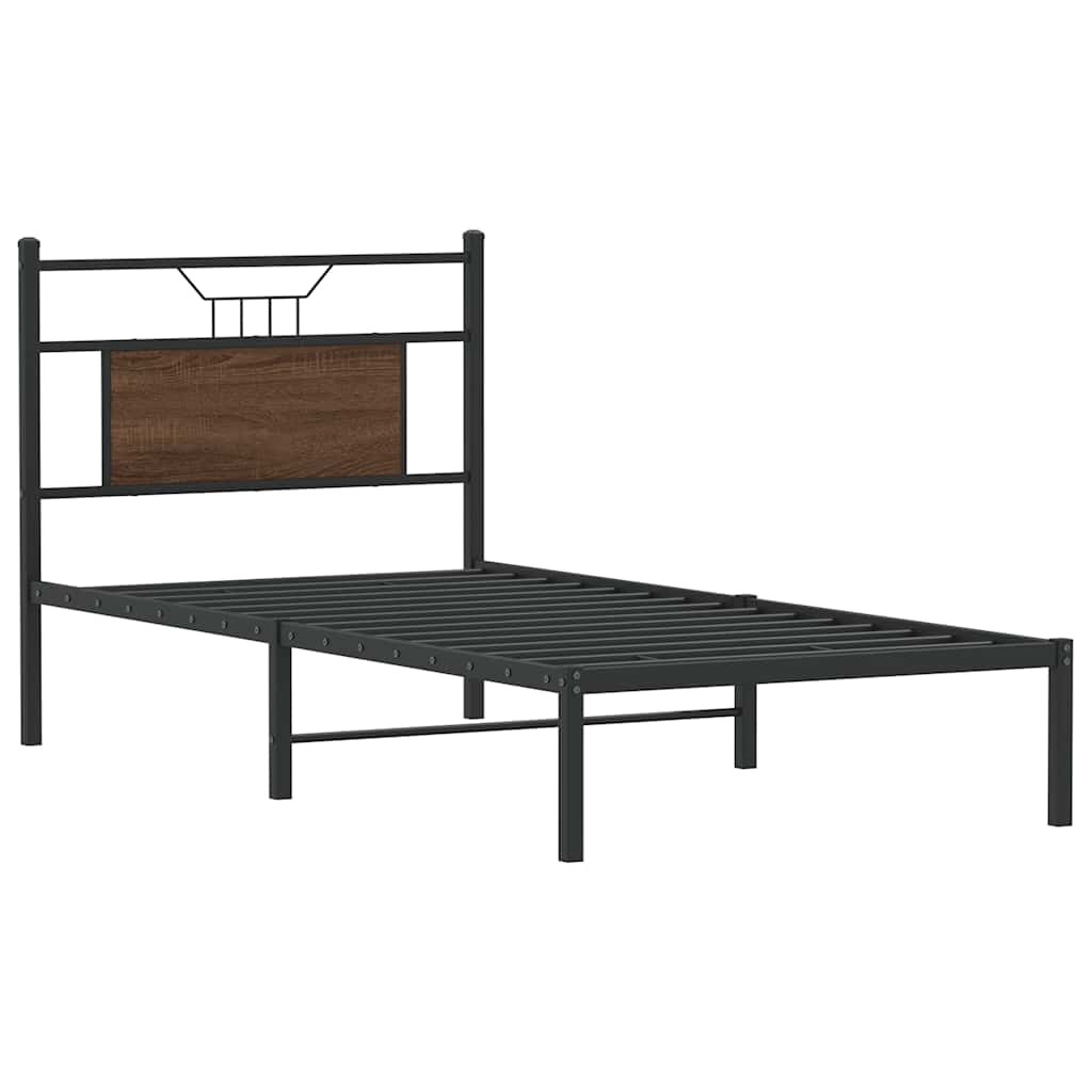 vidaXL Bedframe zonder matras bewerkt hout bruin eikenkleur 90x190 cm afbeelding