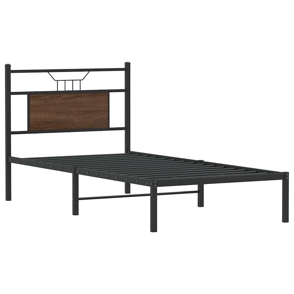 vidaXL Bedframe zonder matras bewerkt hout bruin eikenkleur 90x200 cm afbeelding