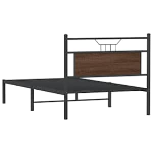 Rám postele bez matrace hnědý dub 100 x 190 cm kompozitní dřevo - obrázek 8