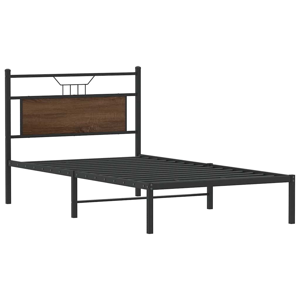 vidaXL Bedframe zonder matras bewerkt hout bruin eikenkleur 100x200 cm afbeelding