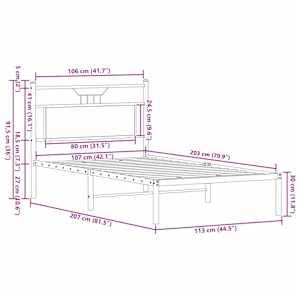 Rám postele bez matrace Dub hnědý 107x203 cm Dřevěné konstrukce - obrázek 11