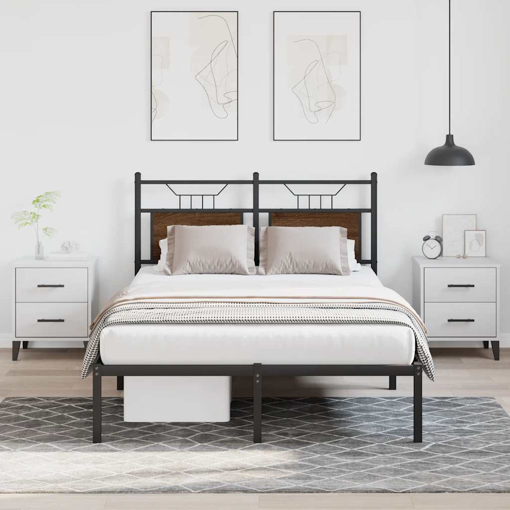 vidaXL Bedframe zonder matras bewerkt hout bruin eikenkleur 120x190 cm, foto 2