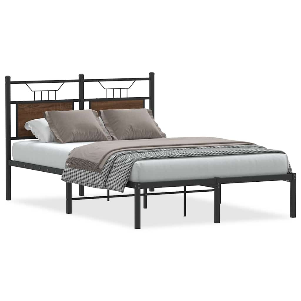 E-shop vidaXL Posteľný rám bez matraca hnedý dub 120x200 cm kompozitné drevo