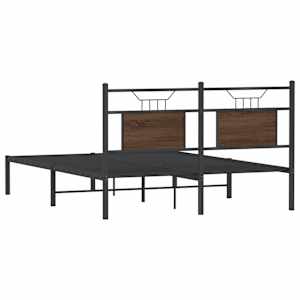 Rám postele bez matrace hnědý dub 137 x 190 cm kompozitní dřevo - obrázek 8