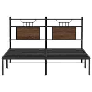 Rám postele bez matrace hnědý dub 140 x 190 cm kompozitní dřevo - obrázek 6