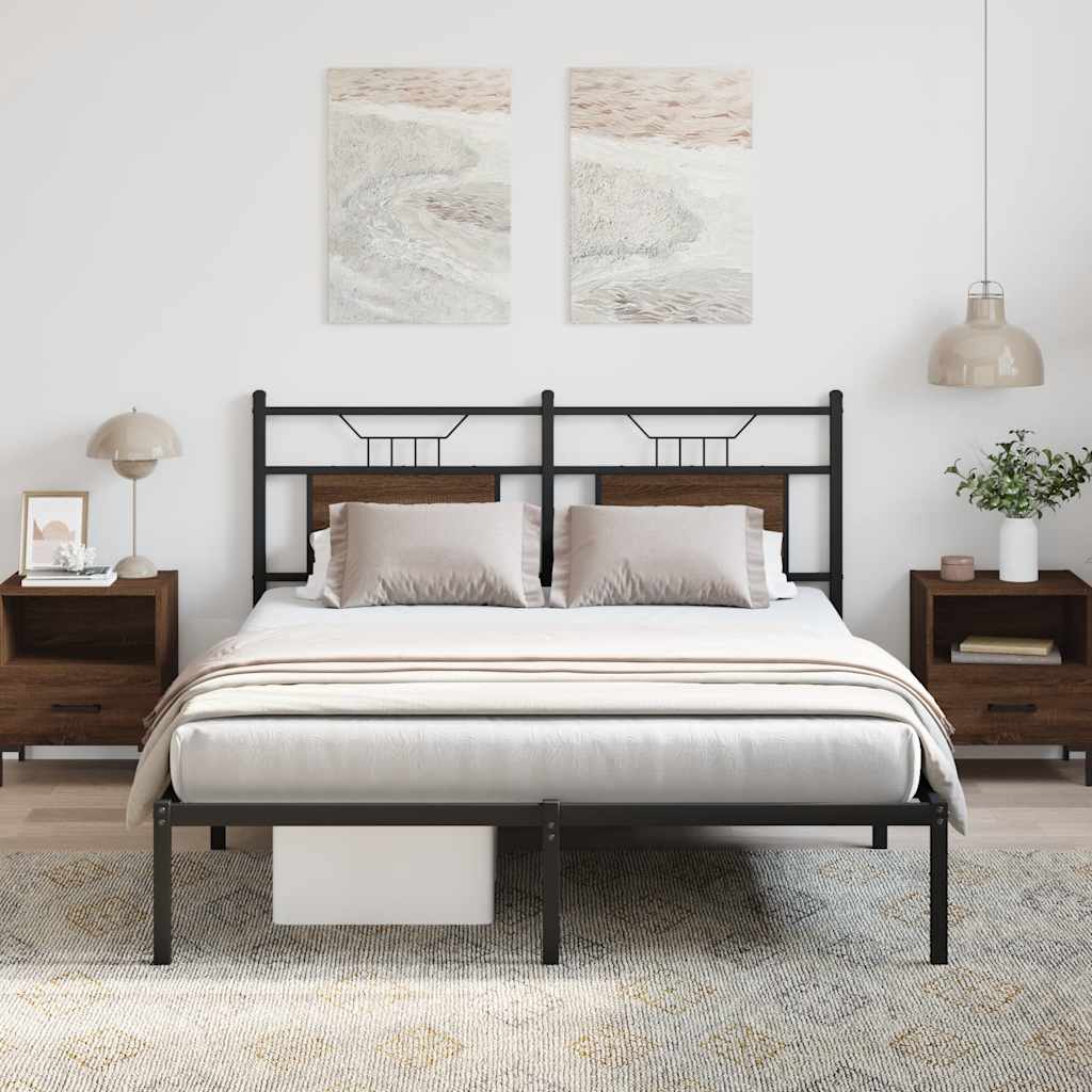vidaXL Bedframe zonder matras bewerkt hout bruin eikenkleur 150x200 cm, foto 2