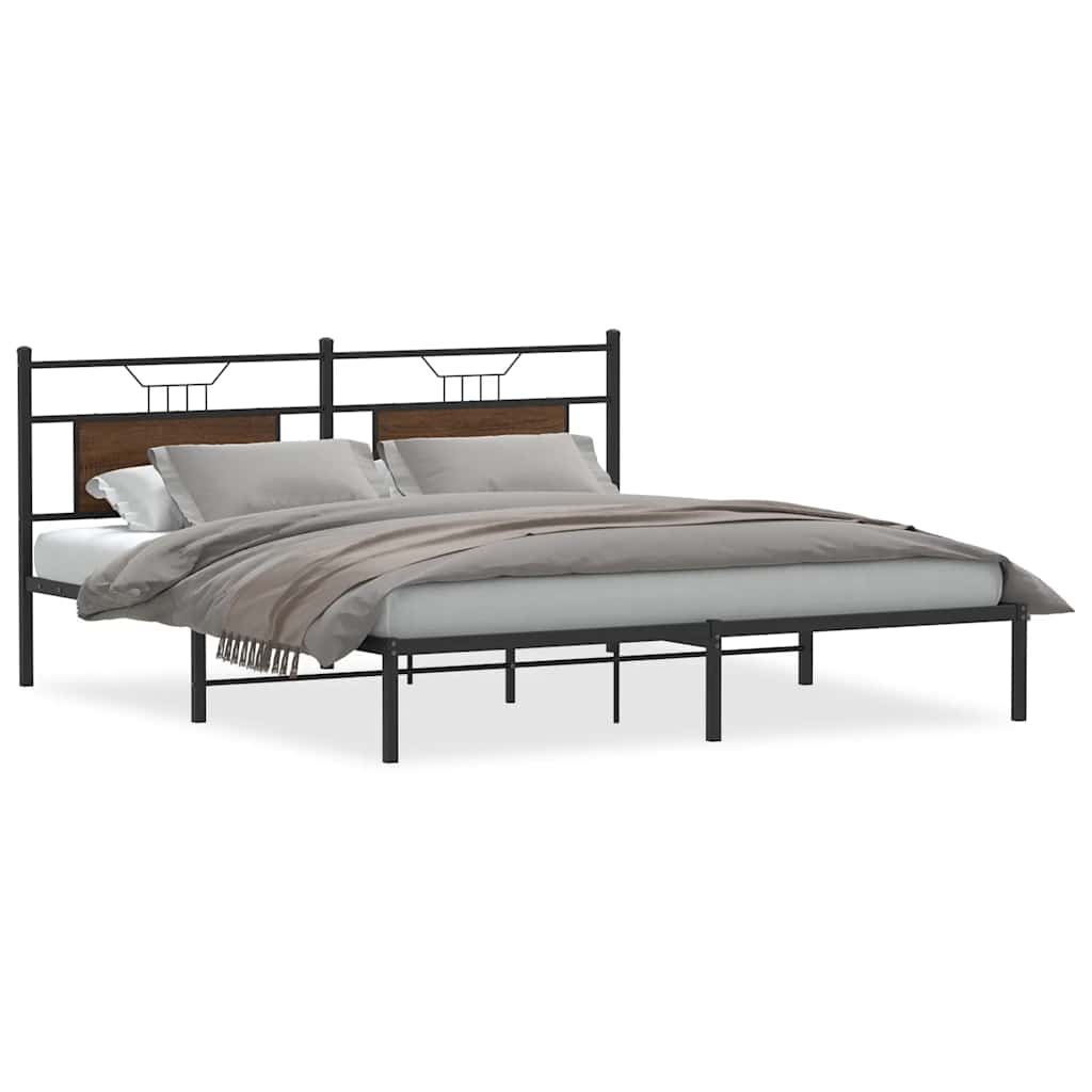VidaXL Bedframe Zonder Matras Bewerkt Hout Bruin Eikenkleur 160x200 Cm