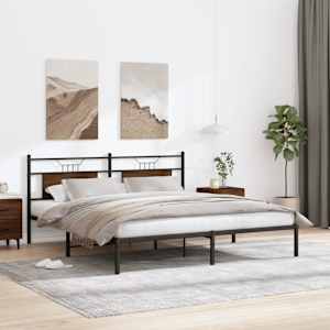 Rám postele bez matrace hnědý dub 160 x 200 cm kompozitní dřevo - obrázek 5