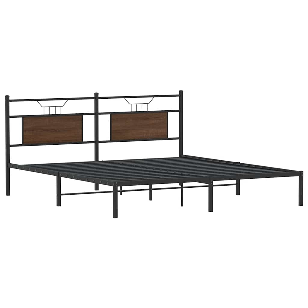 vidaXL Bedframe zonder matras bewerkt hout bruin eikenkleur 183x203 cm afbeelding