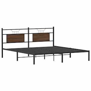 Rám postele bez matrace Dub hnědý 183x213 cm Dřevěné konstrukce - obrázek 3