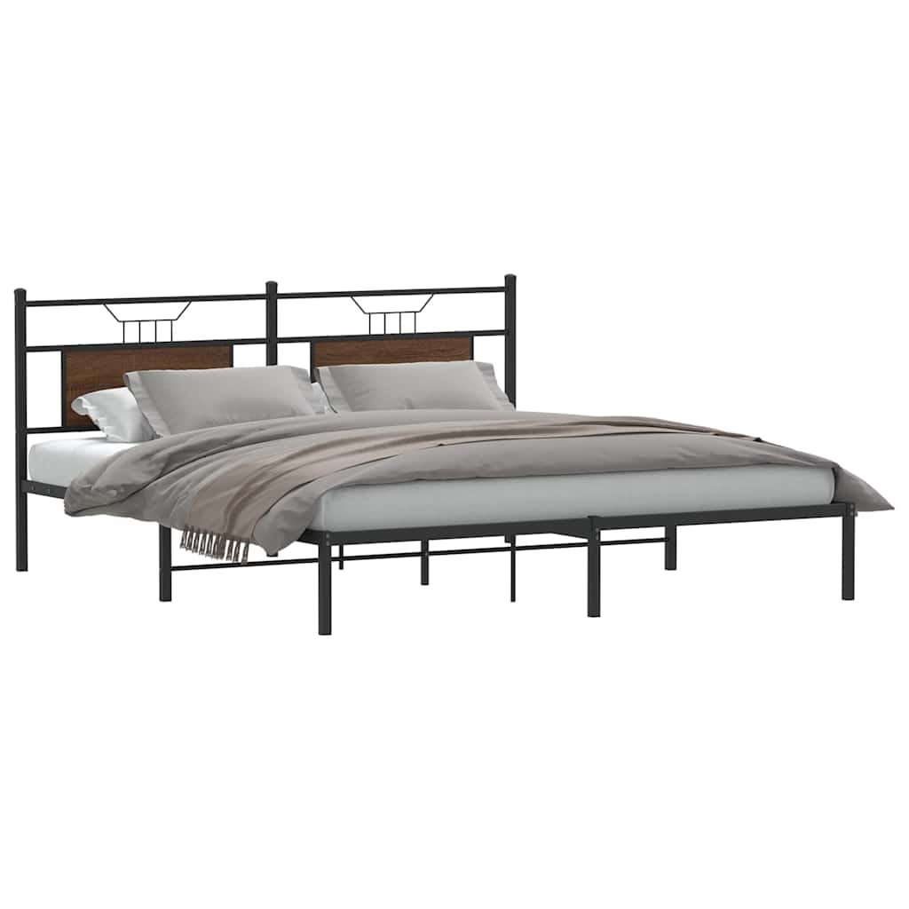vidaXL Sengeramme uten madrass brun eik 183x213 cm konstruert tre