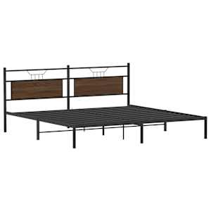 Rám postele bez matrace Hnědý dub 200x200 cm Dřevěné konstrukce - obrázek 3