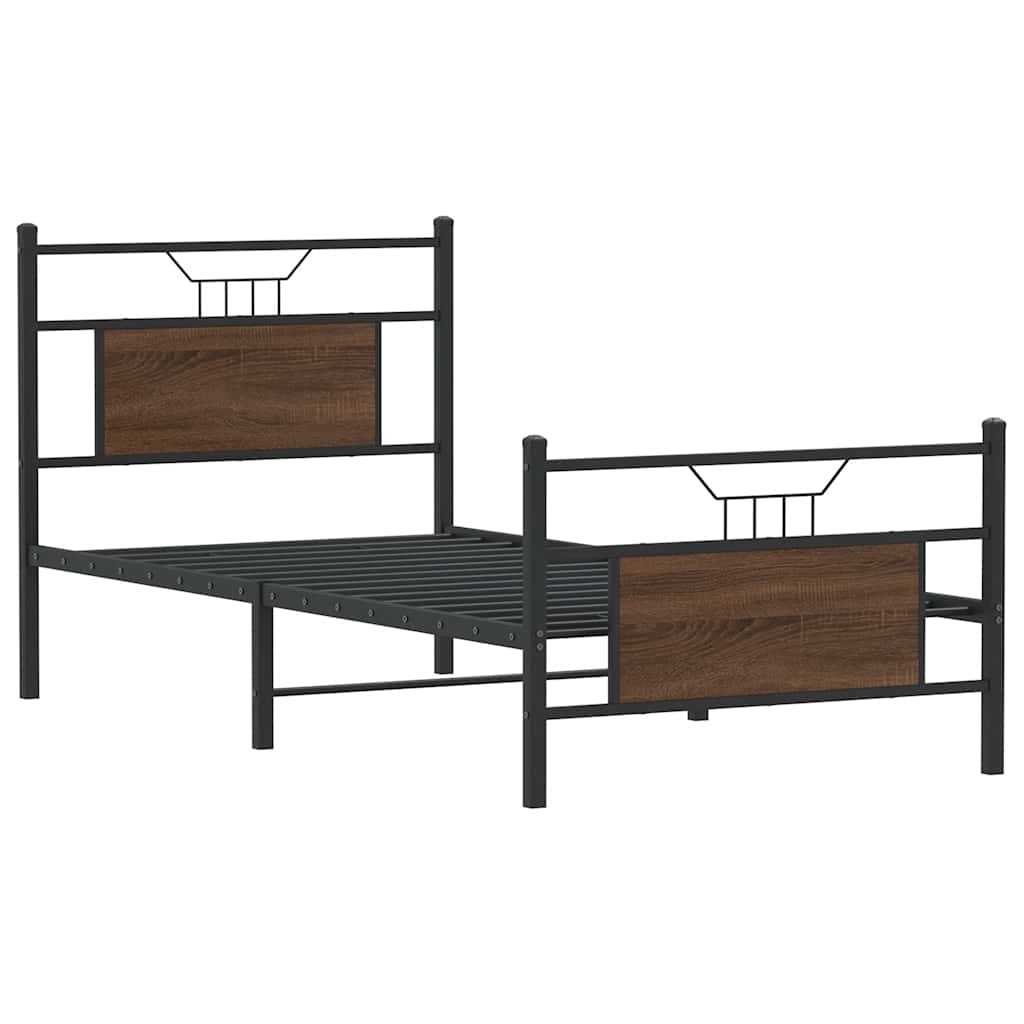 vidaXL Bedframe zonder matras bewerkt hout bruin eikenkleur 80x200 cm afbeelding