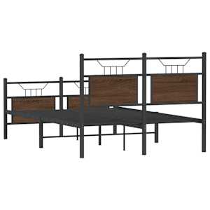 Rám postele bez matrace hnědý dub 120 x 190 cm kompozitní dřevo - obrázek 8