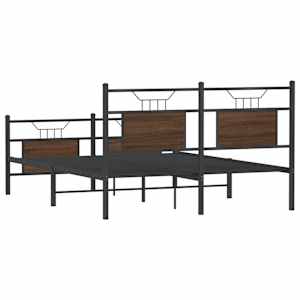 Rám postele bez matrace hnědý dub 137 x 190 cm kompozitní dřevo - obrázek 8