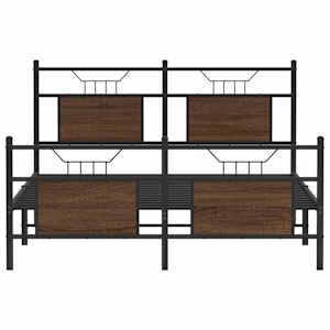 Rám postele bez matrace hnědý dub 140 x 190 cm kompozitní dřevo - obrázek 6