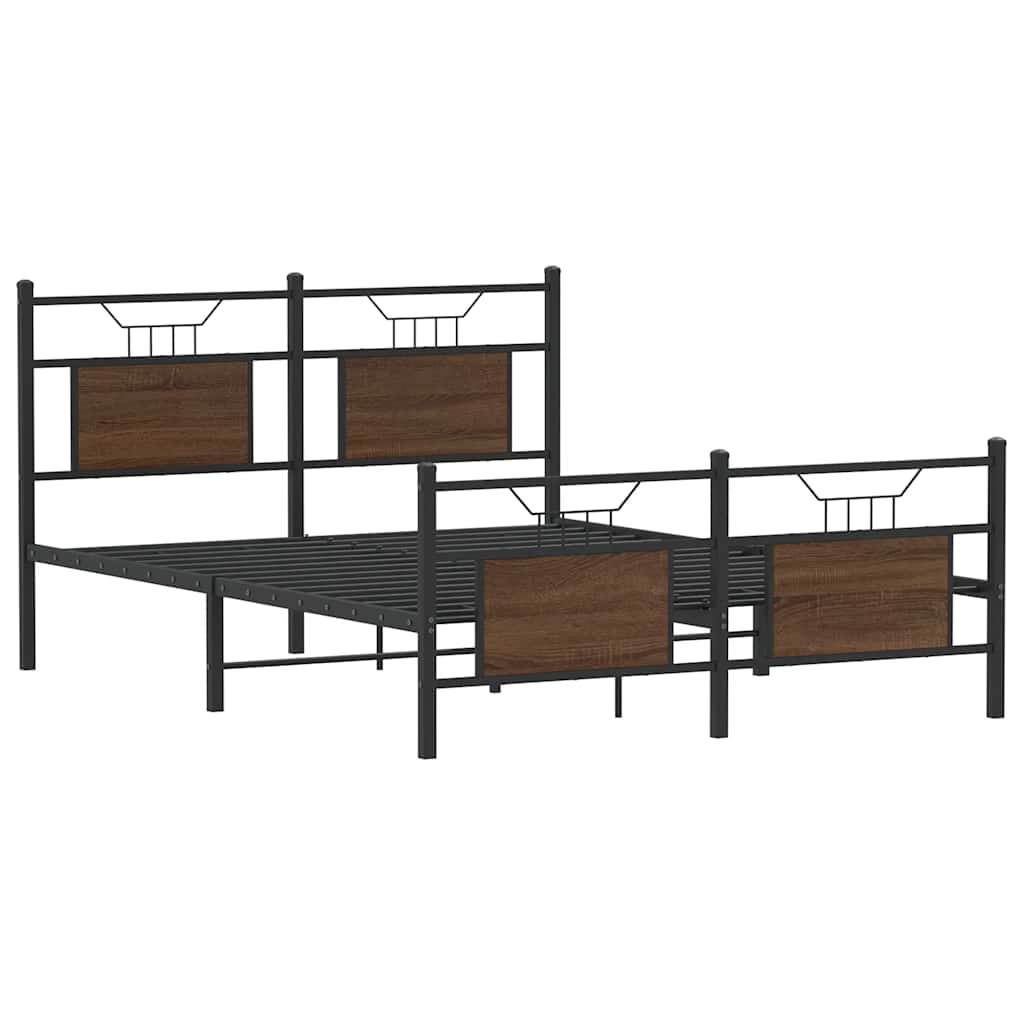 vidaXL Bedframe zonder matras bewerkt hout bruin eikenkleur 150x200 cm afbeelding