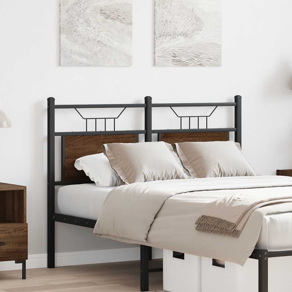 vidaXL barna tölgy színű szerelt fa és acél fejtámla 120 cm