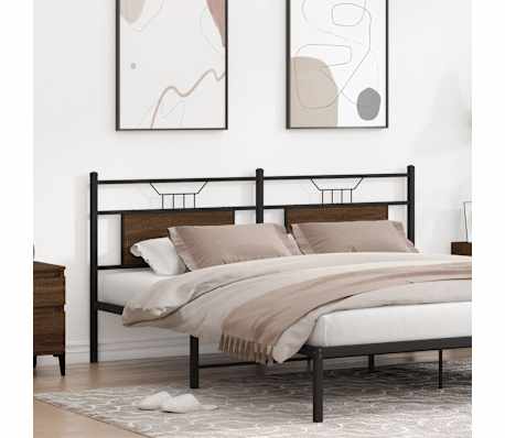 vidaXL Čelo postele hněd&yacute; dub 160 cm kompozitn&iacute; dřevo a ocel