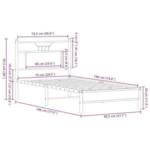 Rám postele bez matrace kouřový dub 75x190 cm kompozitní dřevo - obrázek 11
