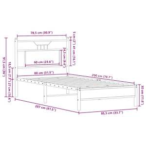 Rám postele bez matrace kouřový dub 80x200 cm kompozitní dřevo - obrázek 11