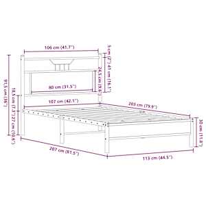 Rám postele bez matrace kouřový dub 107x203 cm kompozitní dřevo - obrázek 11