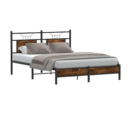 vidaXL Bettgestell ohne Matratze R&auml;uchereiche 140x200 cm Holzwerkstoff