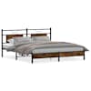 vidaXL voodiraam ilma madratsita suitsutatud tamm 183x203 cm tehispuit