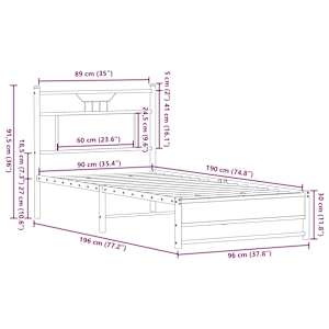 Rám postele bez matrace kouřový dub 90x190 cm kompozitní dřevo - obrázek 11