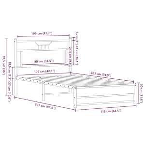 Rám postele bez matrace kouřový dub 107x203 cm kompozitní dřevo - obrázek 11
