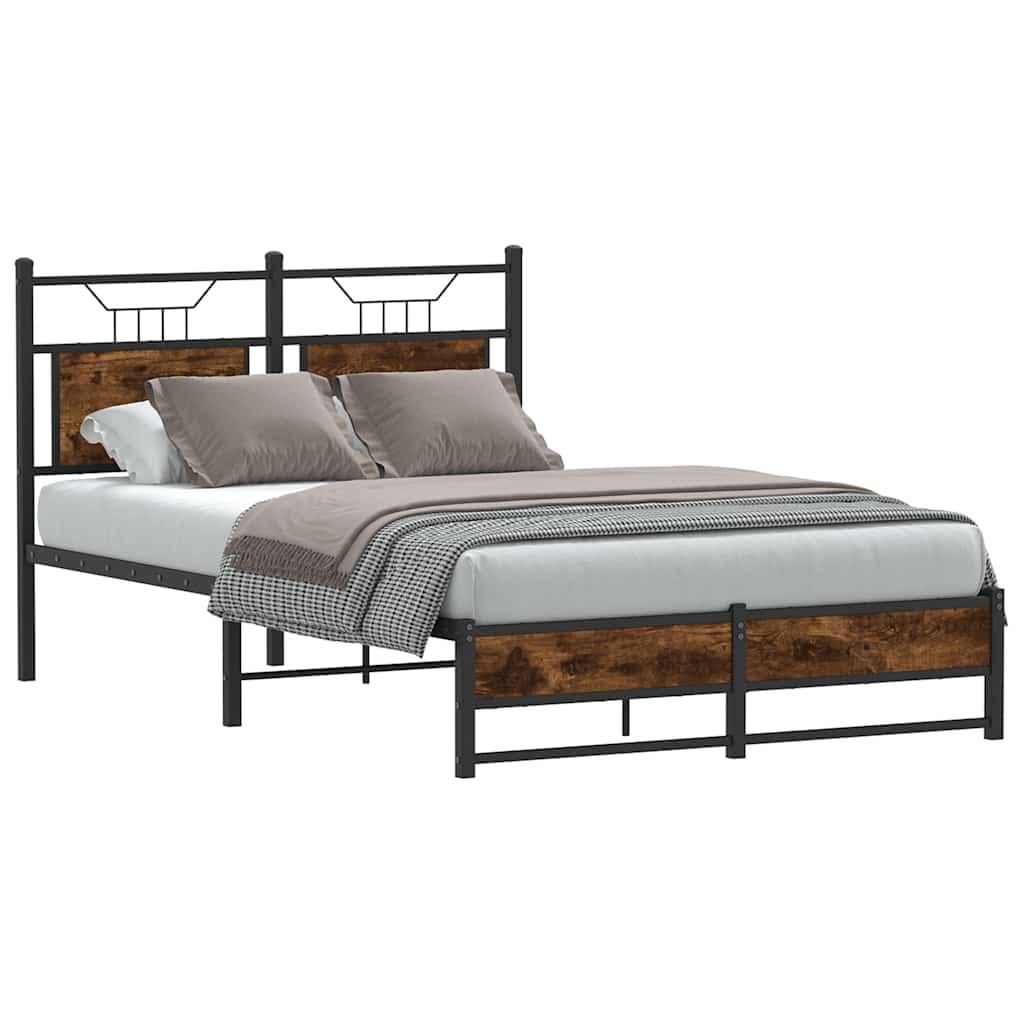 vidaXL Bedframe zonder matras hout gerookt eikenkleurig 120x190 cm afbeelding