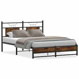 Rám postele bez matrace kouřový dub 140x190 cm kompozitní dřevo - obrázek 2